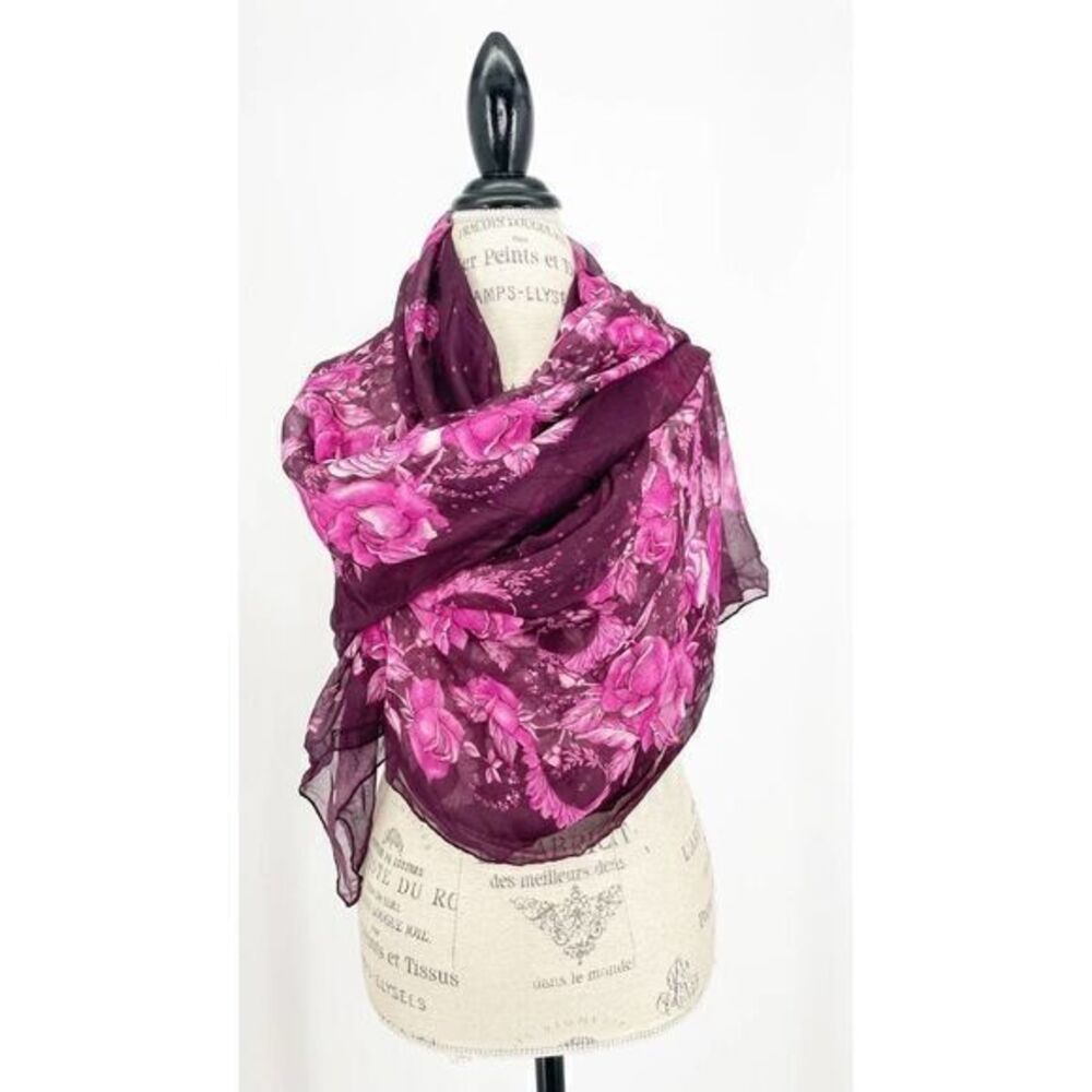 Roberto Cavalli Floral Chiffon Scarf